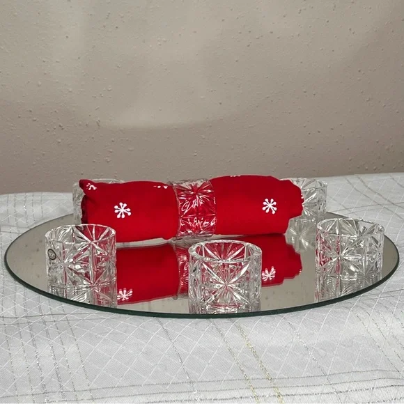 Crystal Napkin Rings Set Of 6 made in Hungary - Picture 4 of 6